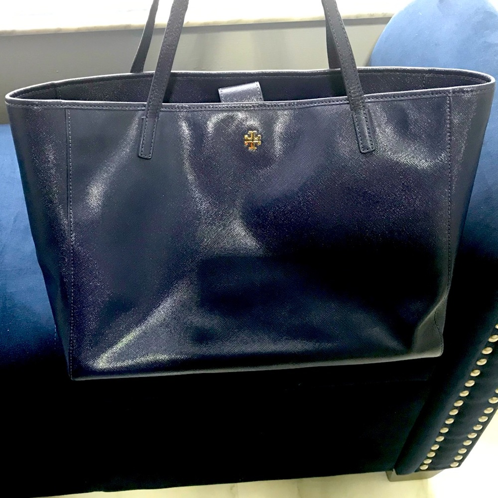 Tory Burch used navy blue shoulder bag
